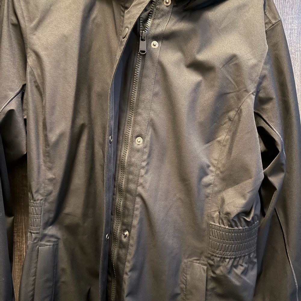 Athleta Black Hooded Rain Jacket - Picture 3 of 7
